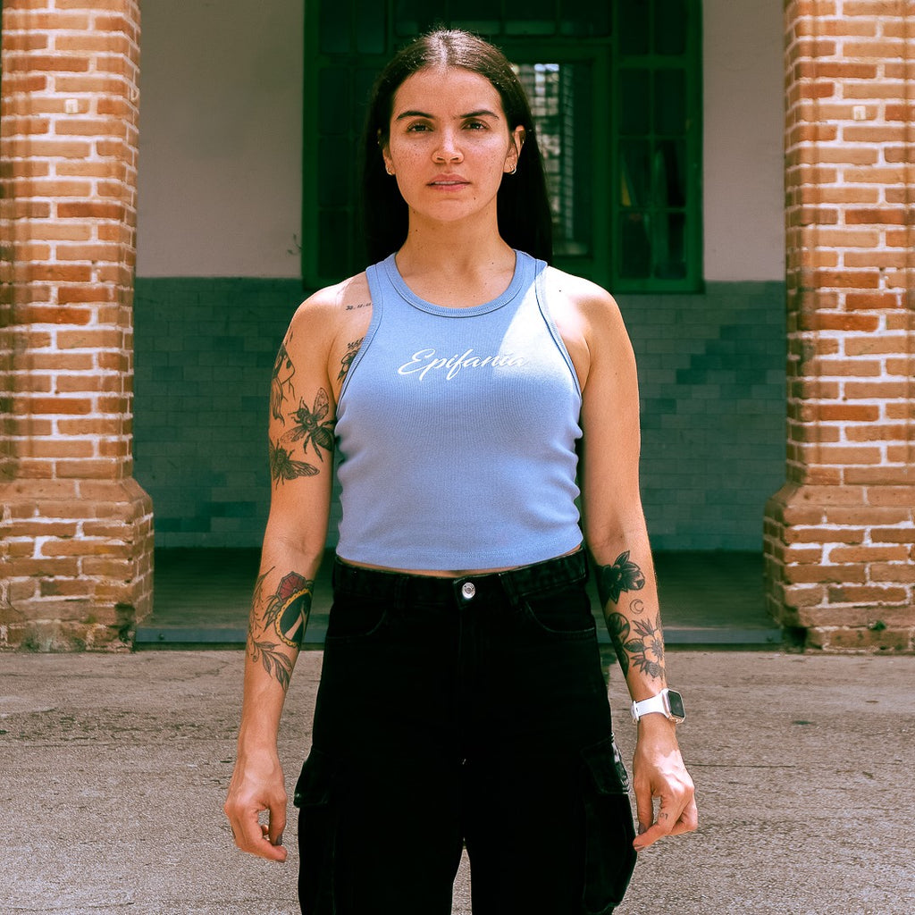 RIBBED TOP — AZUL.