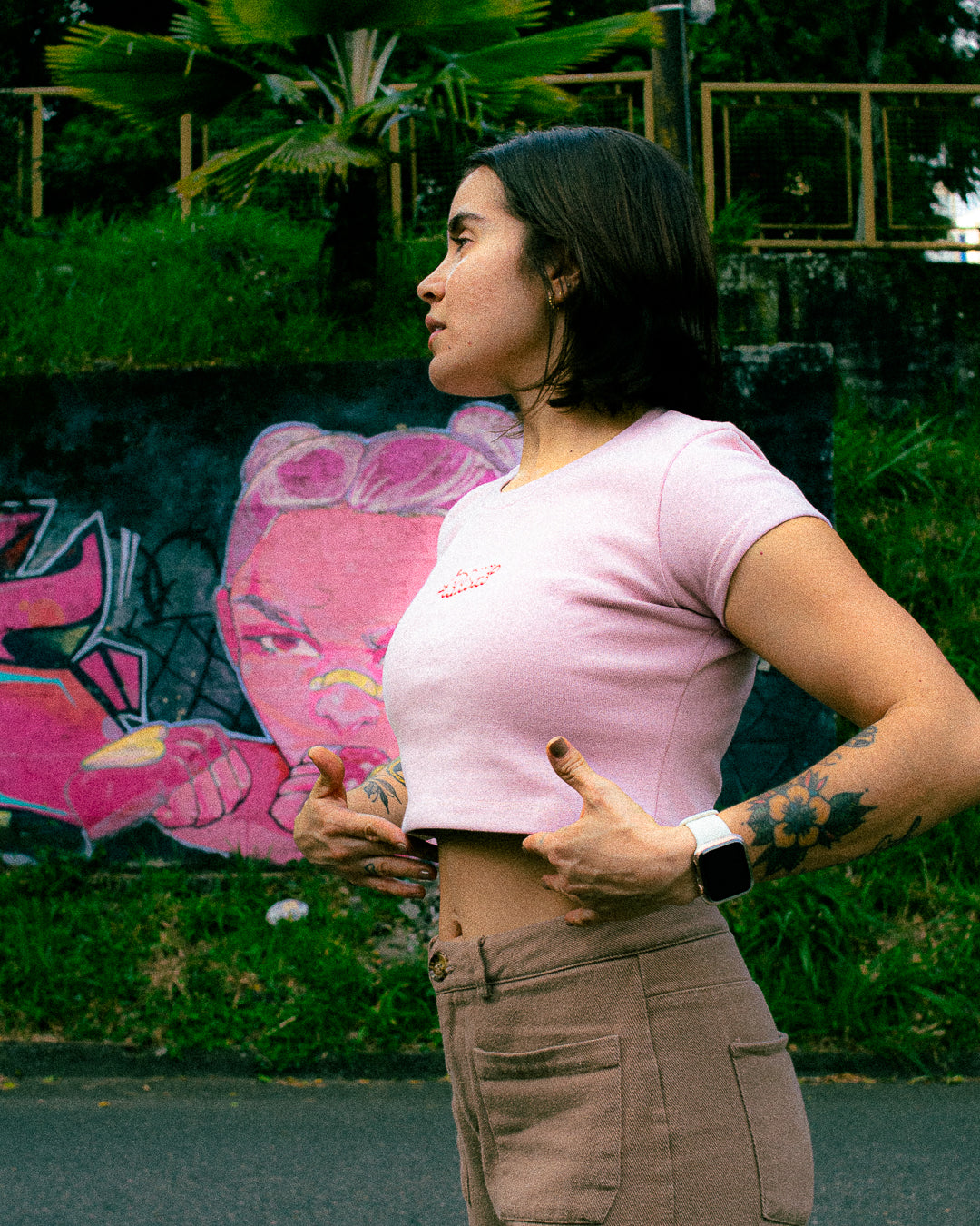 ERM X RUGE RIB CROP TOP — ROSA.