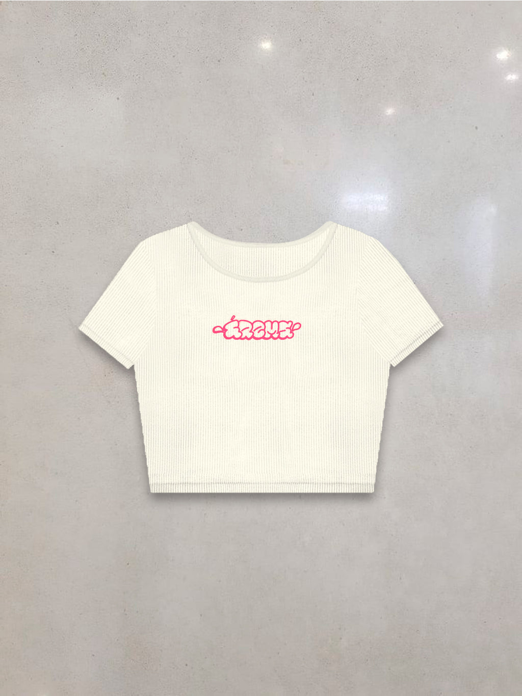 ERM X RUGE RIB CROP TOP — MARFIL