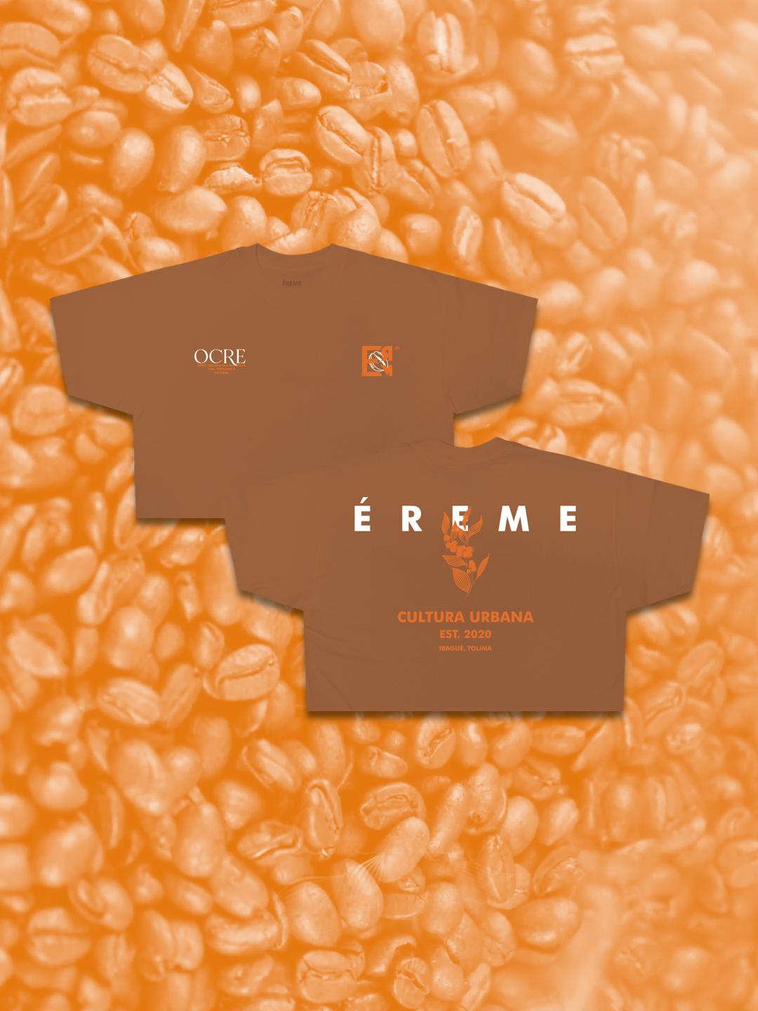 "OCRE" OVERSIZE CROP TEE.